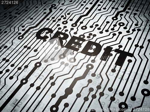 Image of Finance concept: circuit board with Credit