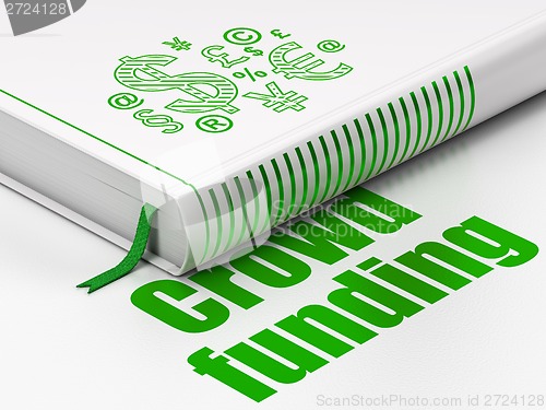 Image of Business concept: book Finance Symbol, Crowd Funding on white background