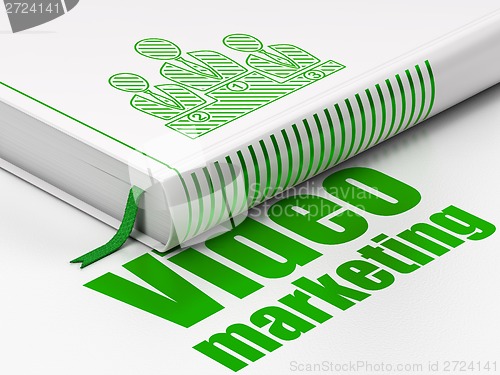 Image of Book Business Team, Video Marketing on white background