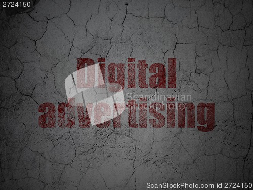 Image of Marketing concept: Digital Advertising on grunge wall background