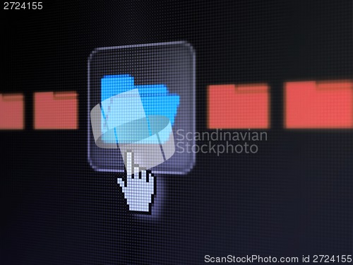 Image of Business concept: Folder on digital computer screen