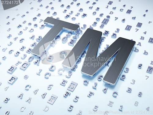 Image of Law concept: Silver Trademark on digital background