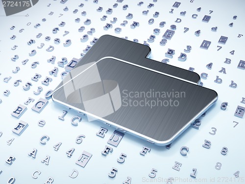 Image of Finance concept: Silver Folder on digital background