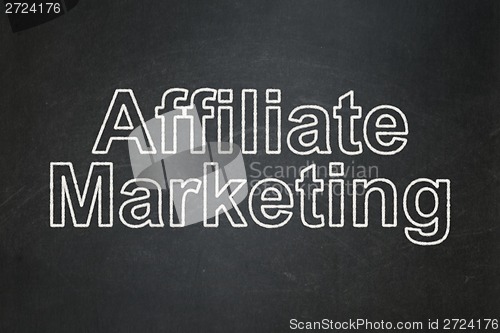 Image of Finance concept: Affiliate Marketing on chalkboard background