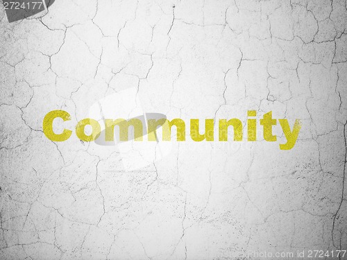 Image of Social network concept: Community on wall background