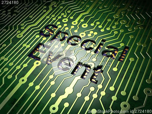 Image of Business concept: Special Event on circuit board background