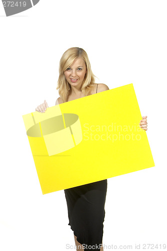 Image of woman with empty poster