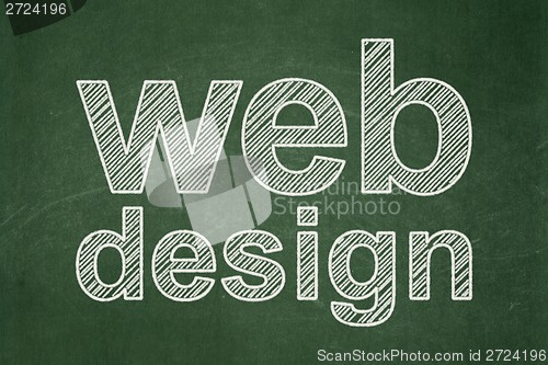Image of Webdesign concept: Web Design on chalkboard background