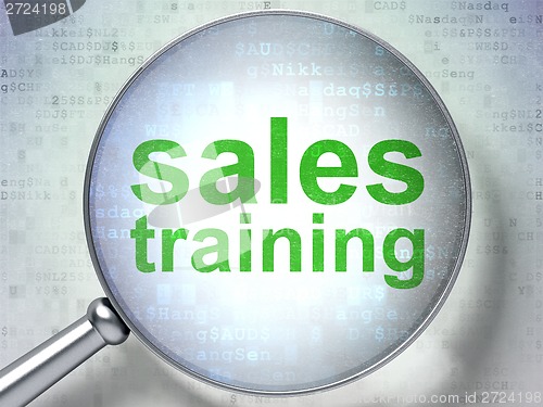 Image of Marketing concept: Sales Training with optical glass