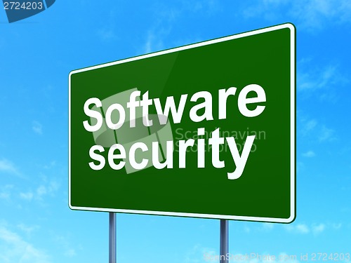 Image of Privacy concept: Software Security on road sign background