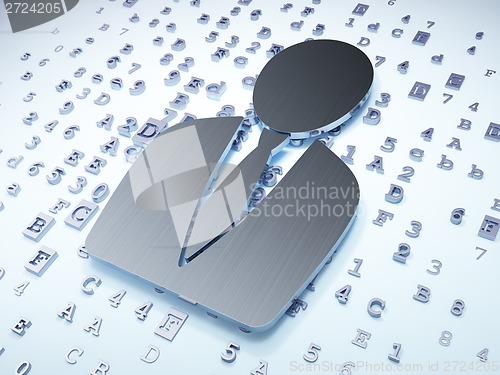 Image of Marketing concept: Silver Business Man on digital background