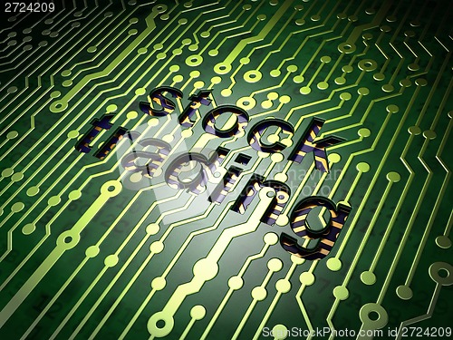 Image of Business concept: Stock Trading on circuit board background
