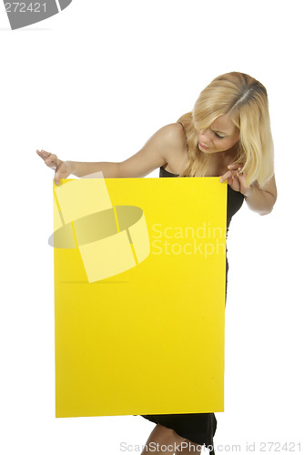 Image of woman with empty poster