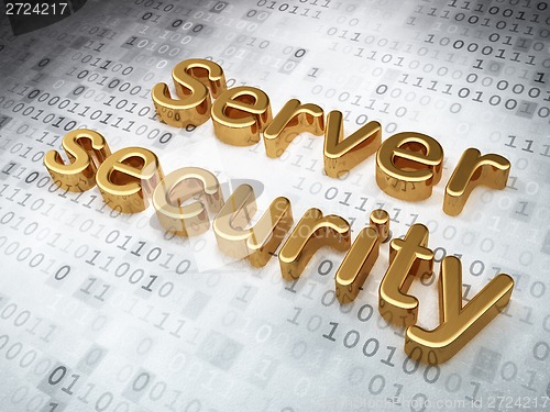 Image of Safety concept: Golden Server Security on digital background