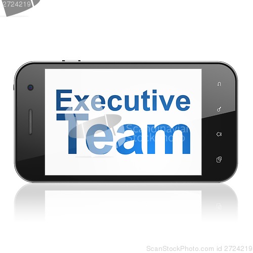 Image of Finance concept: Executive Team on smartphone