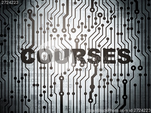 Image of Education concept: circuit board with Courses