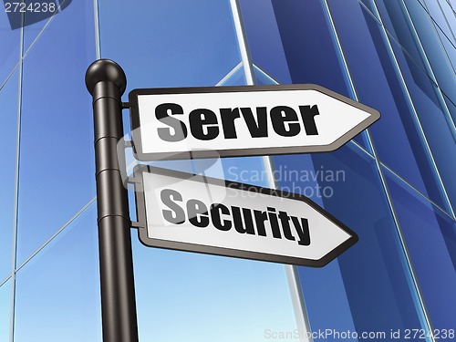 Image of Sign Server Security on Building background