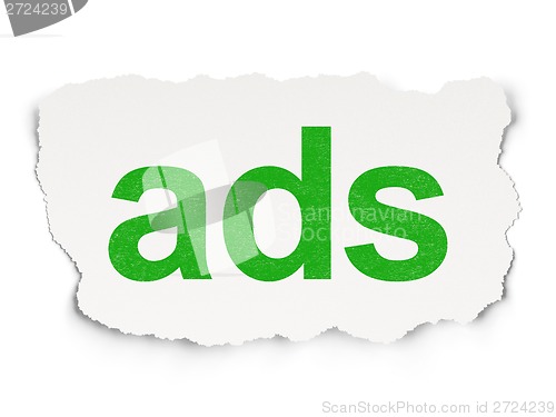 Image of Marketing concept: Ads on Paper background