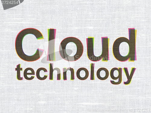 Image of Networking concept: Cloud Technology on fabric texture background