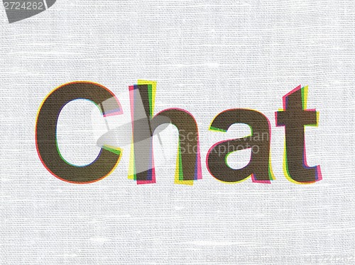 Image of Web design concept: Chat on fabric texture background