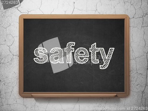 Image of Security concept: Safety on chalkboard background