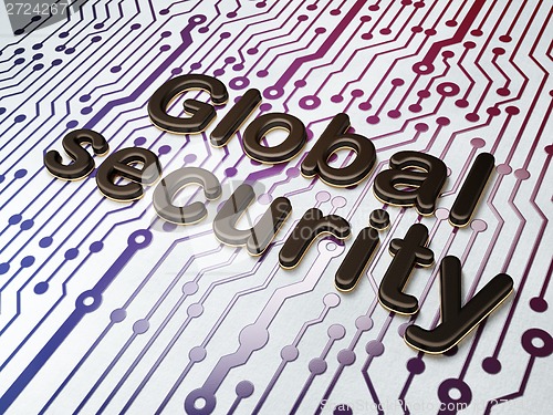 Image of Global Security on Circuit Board background