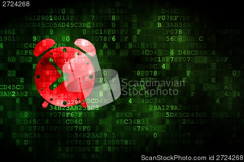 Image of Time concept: Alarm Clock on digital background