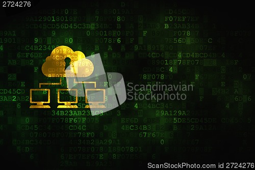 Image of Privacy concept: Cloud Network on digital background