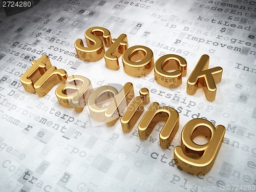 Image of Business concept: Golden Stock Trading on digital background