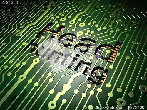 Image of Business concept: Head Hunting on circuit board background