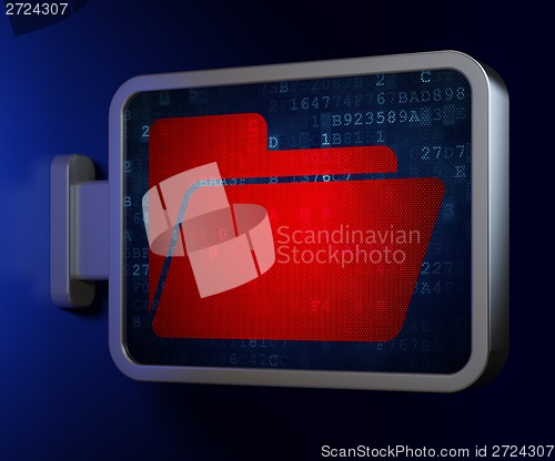 Image of Finance concept: Folder on billboard background