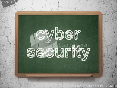 Image of Protection concept: Cyber Security on chalkboard background