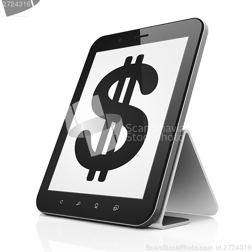 Image of Currency concept: Dollar on tablet pc computer