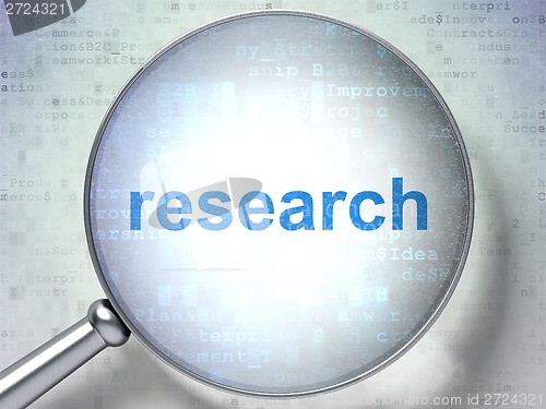 Image of Advertising concept: Research with optical glass