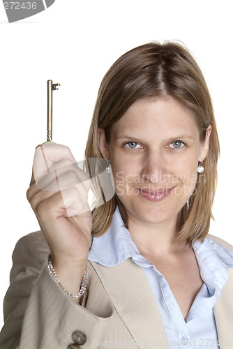 Image of woman and key