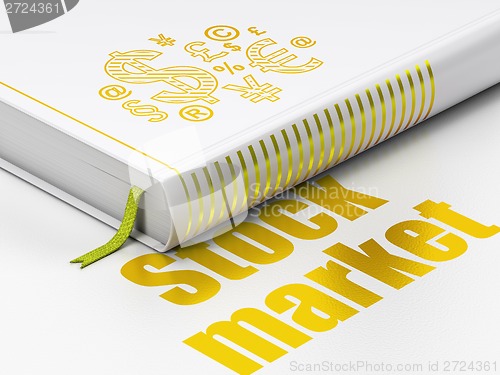 Image of Business concept: book Finance Symbol, Stock Market on white background