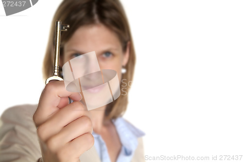 Image of woman and key