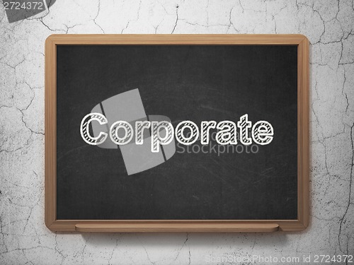 Image of Business concept: Corporate on chalkboard background