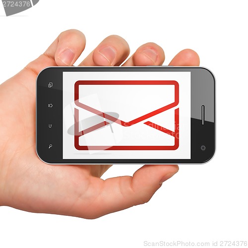 Image of Finance concept: Email on smartphone