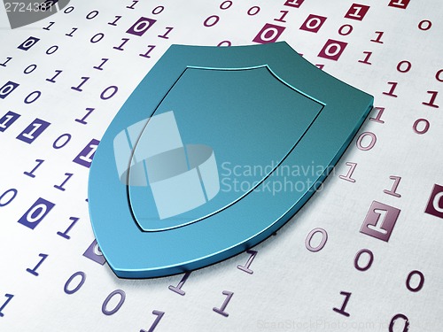Image of Safety concept:  Shield on Binary Code background
