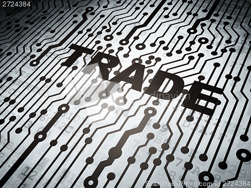 Image of Business concept: circuit board with Trade