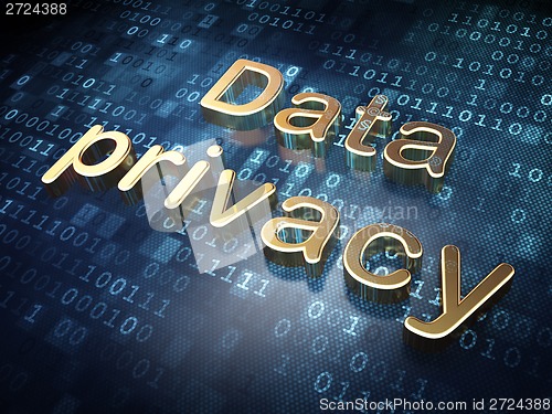 Image of Security concept: Golden Data Privacy on digital background