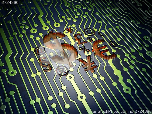 Image of News concept: Finance Symbol on circuit board background