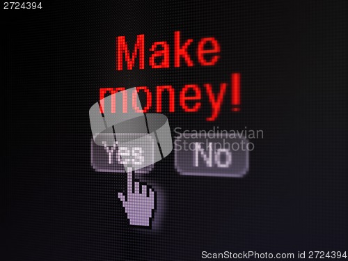 Image of Finance concept: Make Money! on digital computer screen