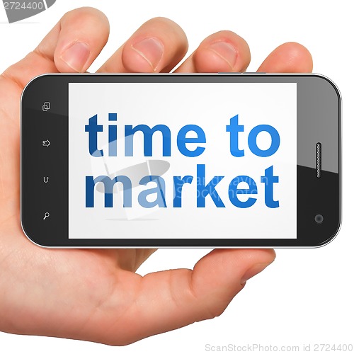 Image of Timeline concept: Time to Market on smartphone