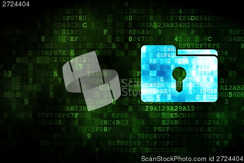 Image of Business concept: Folder With Keyhole on digital background