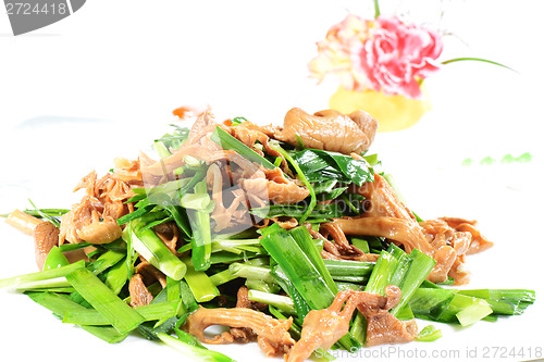 Image of Chinese Food: Fried leek with mushroom