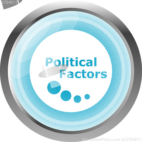 Image of political factors web button, icon isolated on white