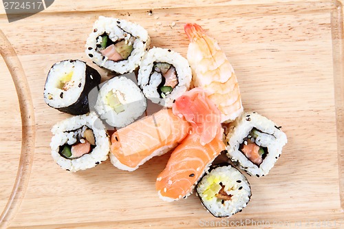 Image of salmon sushi as gourmet food 