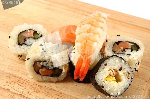 Image of salmon sushi as gourmet food 